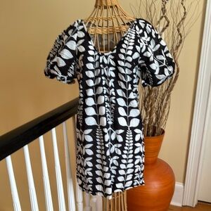 Chandry KC black white and gold dress